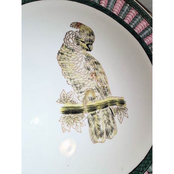 Lot Of 2 Oriental Accent Bird Plates Peacock Decorative Vintage 10.25 Inches - Picture 12 of 15